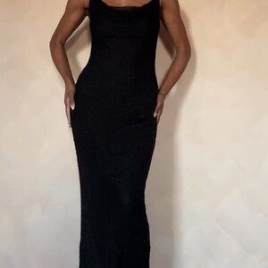Elegant Black Vintage Evening Gown